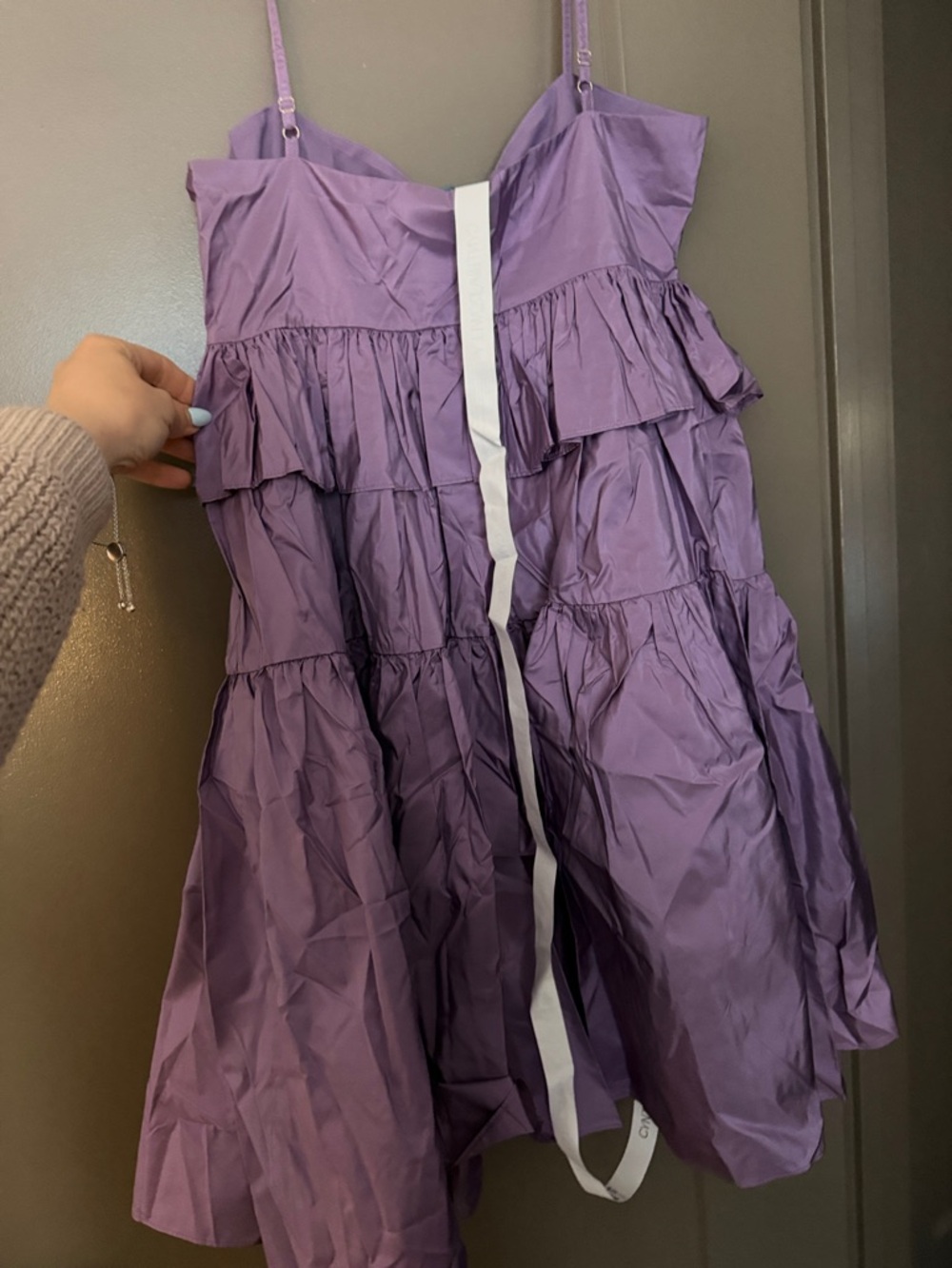 Cynthia Rowley Lilac Ruffled Spaghetti Strap Dress - Picture 4 of 7
